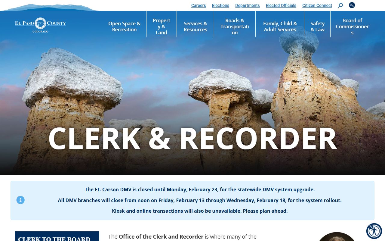 El Paso County Clerk and Recorder office website