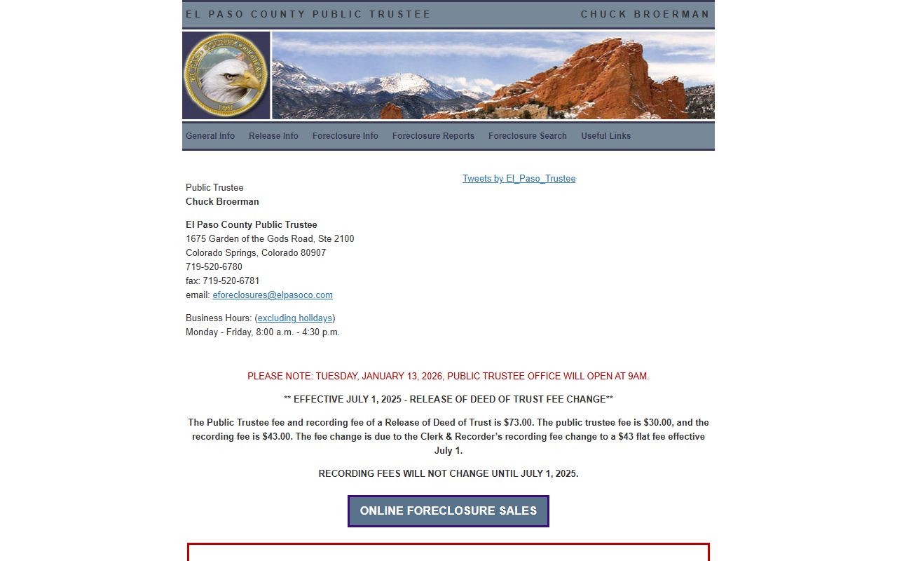 El Paso County Public Trustee office website