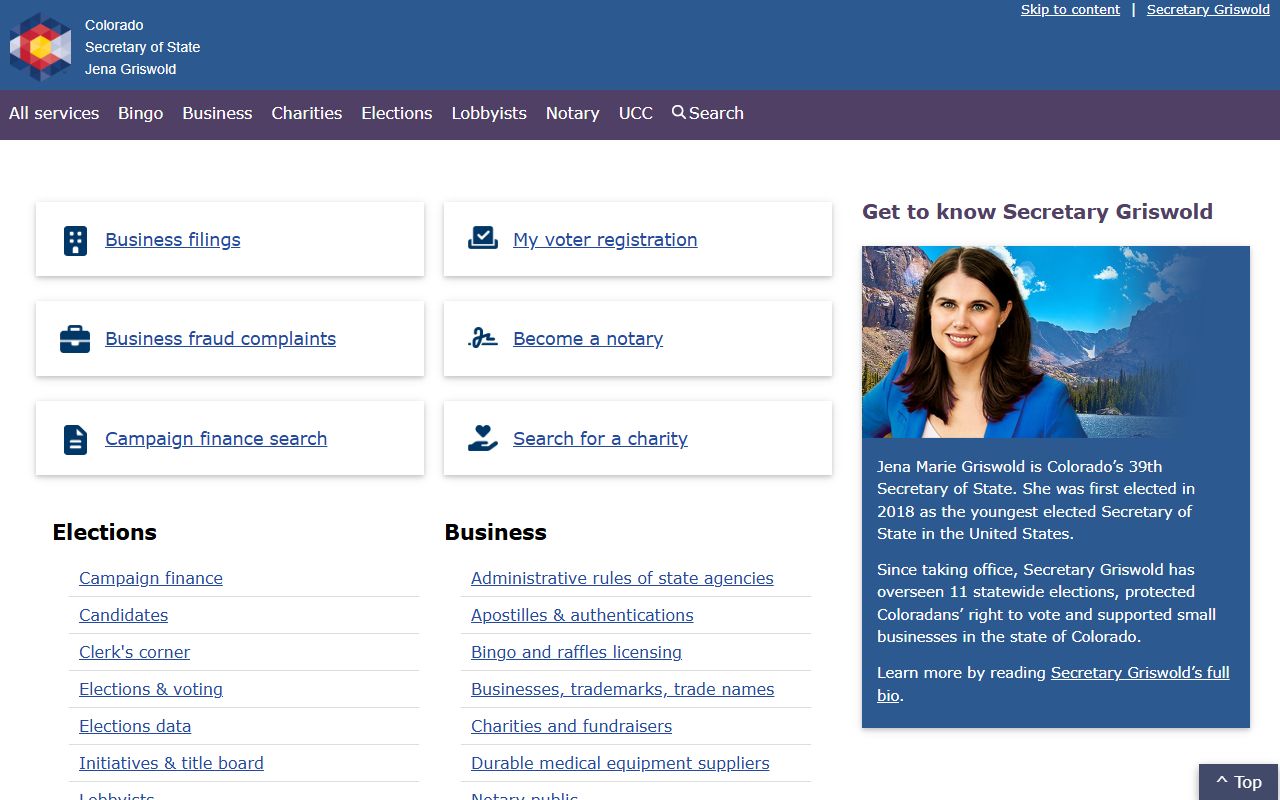 Colorado Secretary of State office for deed records